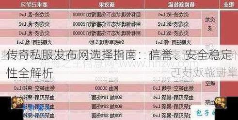 新开传奇私服规则解析与版本选择指南，助你快速上手
